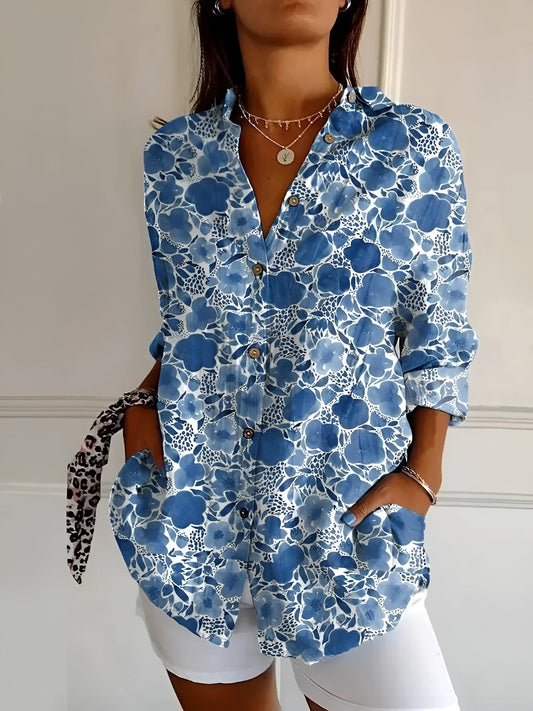 Alina™ - Hemd mit floralem Muster und Knopfleiste