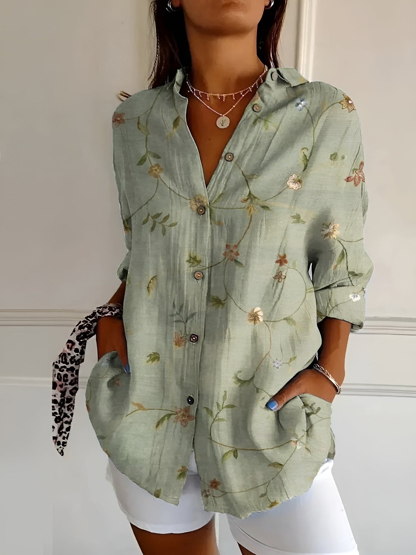 Alina™ - Hemd mit floralem Muster und Knopfleiste